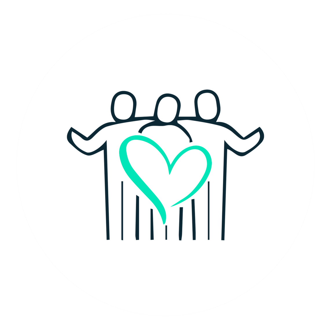 Group of people with a heart